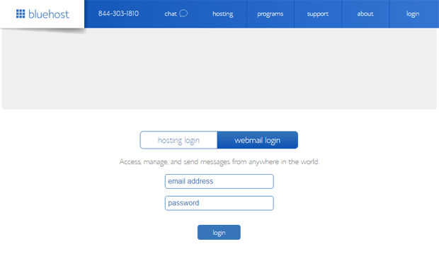 bluehost webmail access