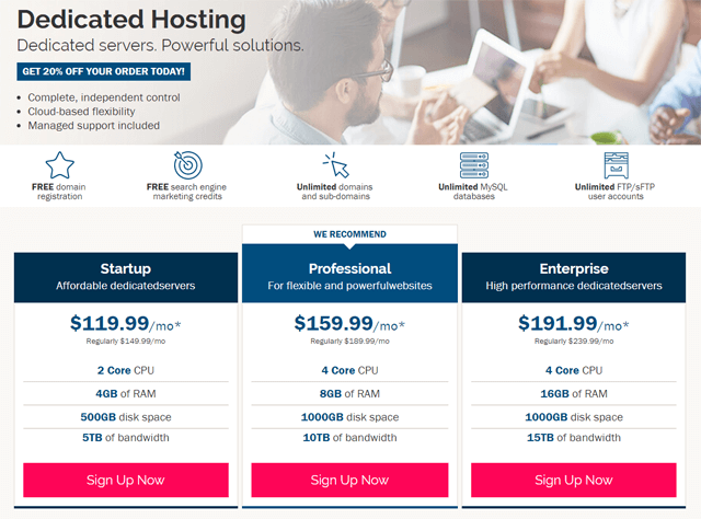 ipage dedicated hosting plans