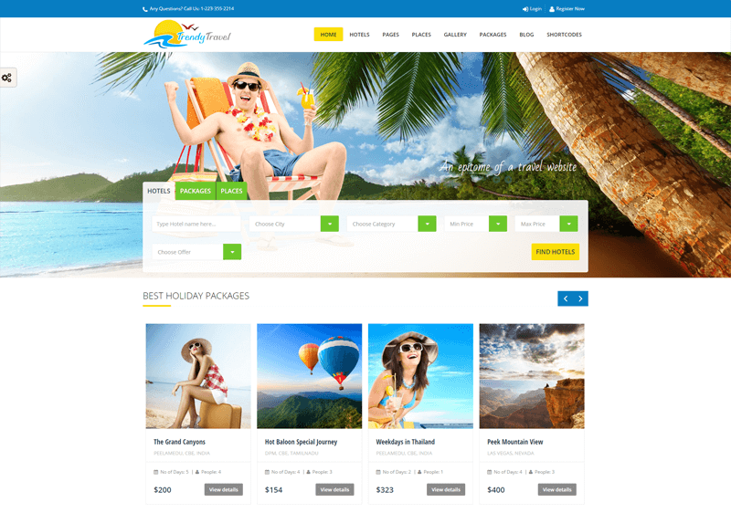 trendy travel agency wordpress theme